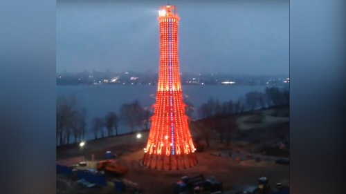 ЛЭП в виде «Маяка» сосветодинамической подсветкой  установили в Воронеже
