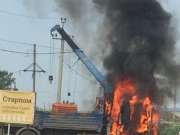 В пермском поселке Сылва водитель грузовика устроил короткое замыкание с пожаром
