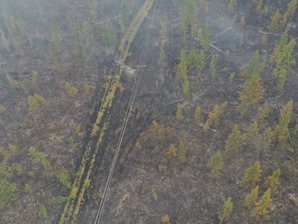 «Сахаэнерго» восстанавливает поврежденные огнем опоры ЛЭП в Момском улусе