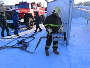 На подстанции «Водозабор» в пригороде Алдана прошли противопожарные учения